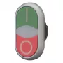 Eaton M22-DDLF-GR-X1 dubultā spiedpogas aktuatore, plakana, apgaismojama, zaļa/sarkana 284814