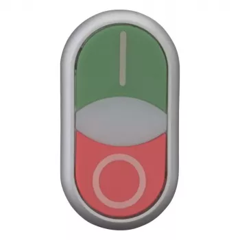 Eaton M22-DDLF-GR-X1 dubultā spiedpogas aktuatore, plakana, apgaismojama, zaļa/sarkana 284814