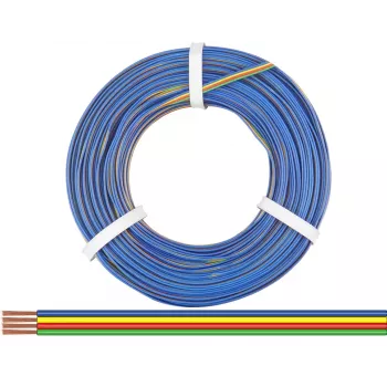 Donau Elektronik 418-50 daudzserdeņu savīta kabeļa vads 4 x 0,14 mm², zaļš/sarkans/dzeltens/zils, 50 m