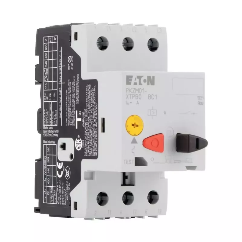 EATON PKZM01-1 motoru aizsardzības automātslēdzis, 1 A, 0,25 kW, 3 polu, ar pogu vadību 278479