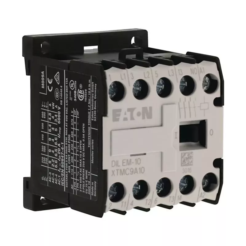 EATON DILEM-10 Mini kontaktors, 3 polu, 24 V AC 50 Hz spole, 9 A AC-3, 1 NO palīgkontakts 010005