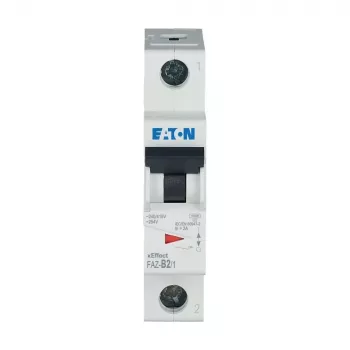 EATON FAZ-B2/1 miniatūras automātiskais slēdzis, 1 pols, B tips, 2 A, 6 kA, 230/400 V AC, DIN sliedes montāža, termomagnētisks 278523