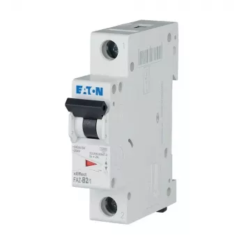 EATON FAZ-B2/1 miniatūras automātiskais slēdzis, 1 pols, B tips, 2 A, 6 kA, 230/400 V AC, DIN sliedes montāža, termomagnētisks 278523