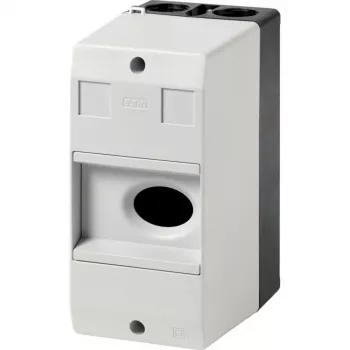 Eaton CI-PKZ01 virsmas montāžas korpuss ar iebūvētu slēdzi, 158 x 80 x 116,5 mm, pelēks 281403