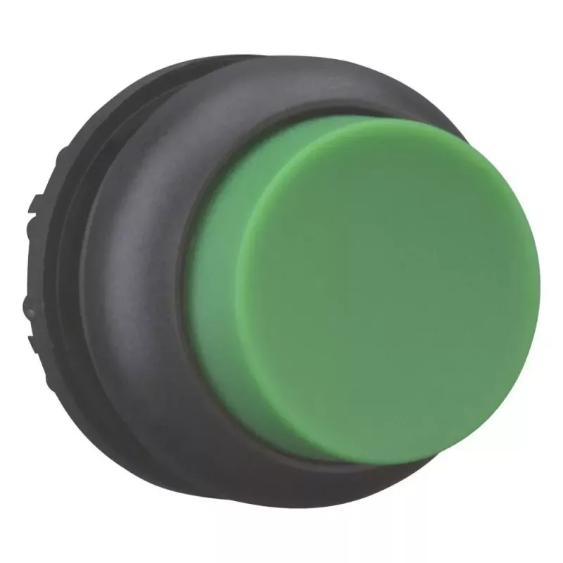 Eaton Moeller M22 spiedpogas aktulators, izvirzīts, momentāns, zaļš, plastmasas priekšējais gredzens, 22,5 mm 216645