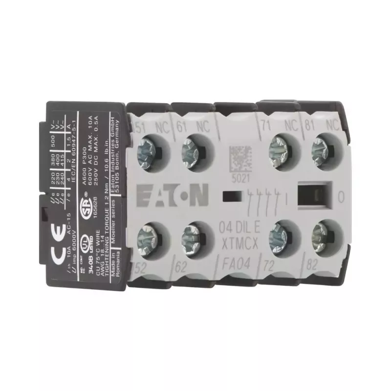 EATON 04DILE palīgkontaktu bloks, 4 NC, ar pozitīvo vadību, priekšējā montāža, DILM7-DILM38 kontaktorim 010256