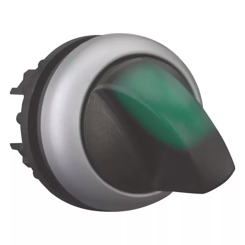 Eaton M22 rotācijas izpildmehānisms, 3 pozīcijas, fiksējošs, melns rokturis ar sudraba apmali 284395