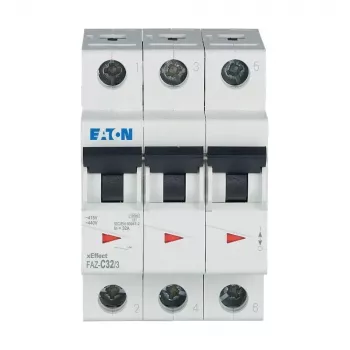 Eaton FAZ-C32/3 automātiskais slēdzis C tipa, 32 A, 3 polu, 10 kA, DIN sliedei 278876