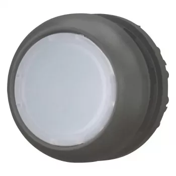 Eaton M22S-DL-W uzspiedējpogas aktulators, momentāns, plakans, balta poga, melns ietvars, 22,5 mm 216924