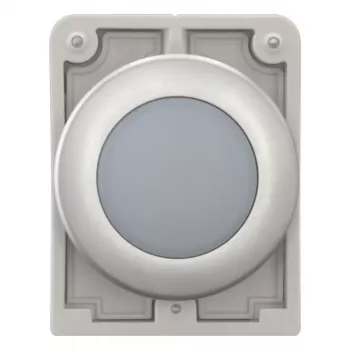 Eaton RMQ-Titan plakans apaļš indikatora luktura galviņa, balta lēca, hromēts ietvars, M30C-FL-W 183287