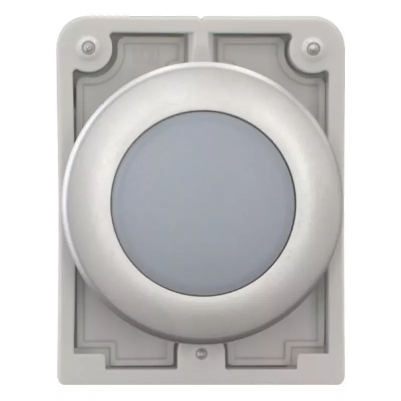Eaton RMQ-Titan plakans apaļš indikatora luktura galviņa, balta lēca, hromēts ietvars, M30C-FL-W 183287