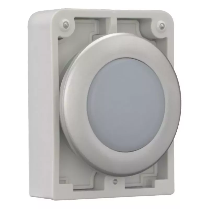 Eaton RMQ-Titan plakans apaļš indikatora luktura galviņa, balta lēca, hromēts ietvars, M30C-FL-W 183287
