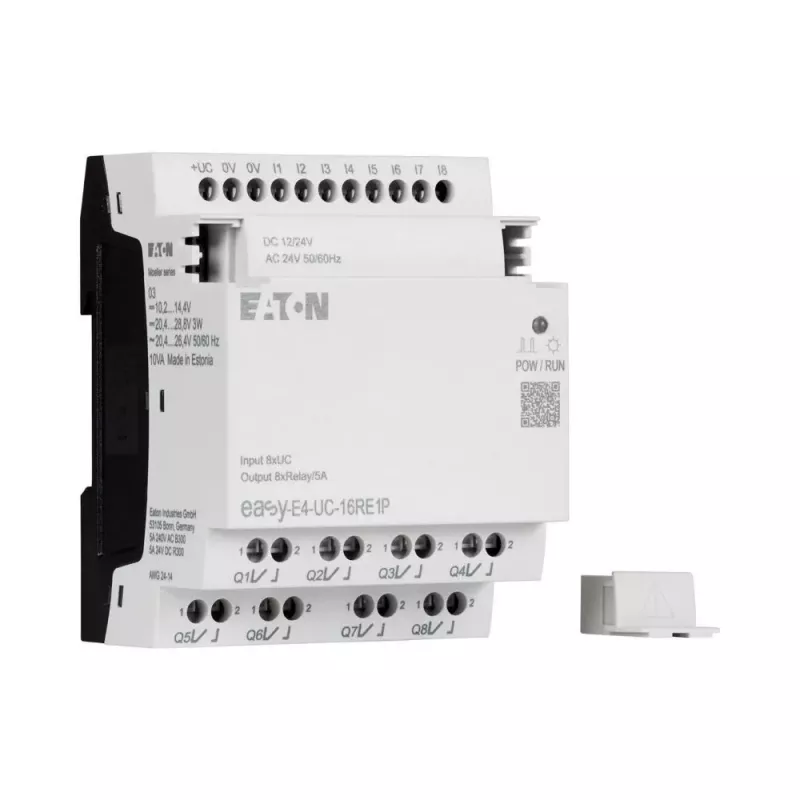 Eaton EASY-E4-UC-16RE1P viedā releja paplašinājuma modulis, 8 digitālie ieejas, 8 releja izejas, DIN sliedes montāža 197511