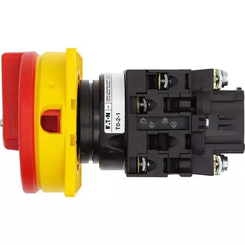 Eaton T0-2-1/EA/SVB bloķējams izciļņu slēdzis 20 A 690 V 1 x 90° dzeltens/sarkans 038873