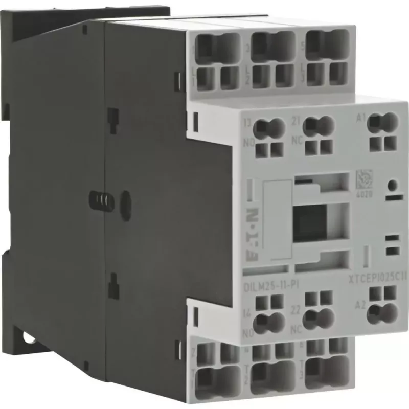 Eaton DILM25-11(RDC24)-PI Kontaktors, 3 N/O galvenie kontakti, 24 V DC spole, 25 A, 11 kW 199288