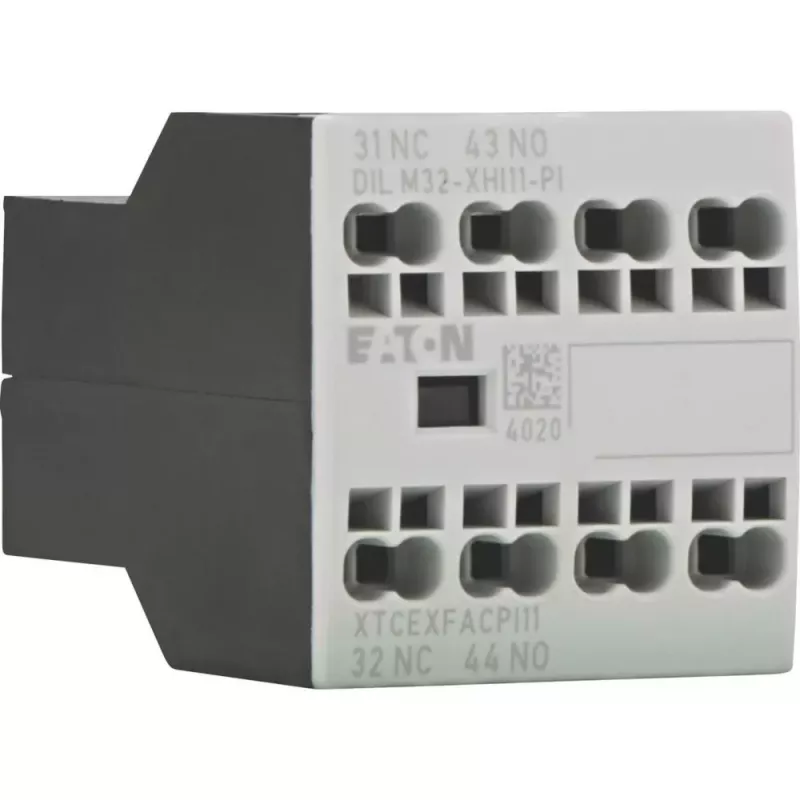 Eaton DILM32-XHI11-PI papildu kontaktu bloks, 1 NO + 1 NC, 4 A, priekšējā montāža, DILM7-DILM32 kontaktoriem 199309