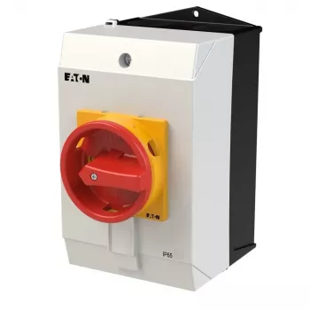 Eaton T3-4-15682/I2/SVB kameru slēdzis, 3 polu + N, 32 A, sarkans/dzeltens rokturis, IP65 207210