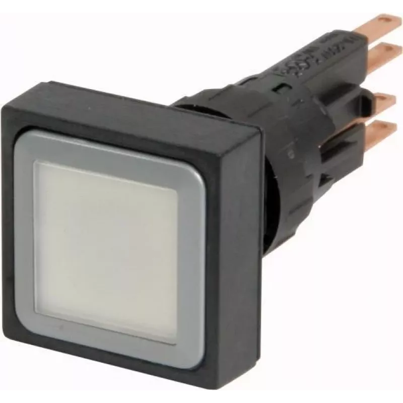 Eaton Q25LT-WS Pushbutton Actuator, Momentary, Illuminated White Lens, Black Button, 22.5 mm, RMQ-Titan 086262