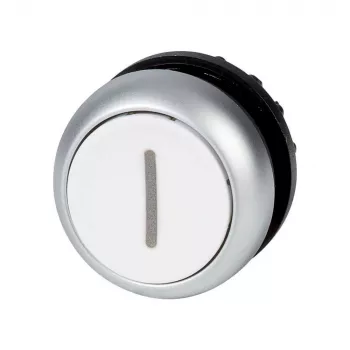Eaton M22-DR-W-X1 plakanais baltais fiksējošais spiedpogas aktuators, 22,5 mm, IP67/IP69K