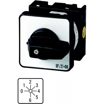 Eaton T0-3-8244/E vadības slēdzis, 7 pozīcijas, 6,5 kW, 3 polu, melns rokturis