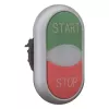 Eaton M22-DDL-GR-GB1/GB0 apgaismota spiedpoga, zaļa/sarkana, fiksējoša, 1 N/O + 1 N/C, 24V AC/DC LED, IP66, plastmasa 216702