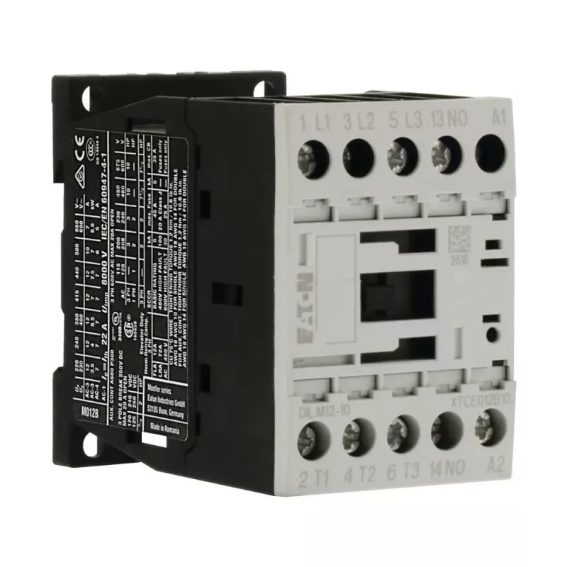 EATON DILM12-10 jaudas kontaktors, 3 polu, 12 A, 5,5 kW, 110 V AC spole, 1 NO, 276827