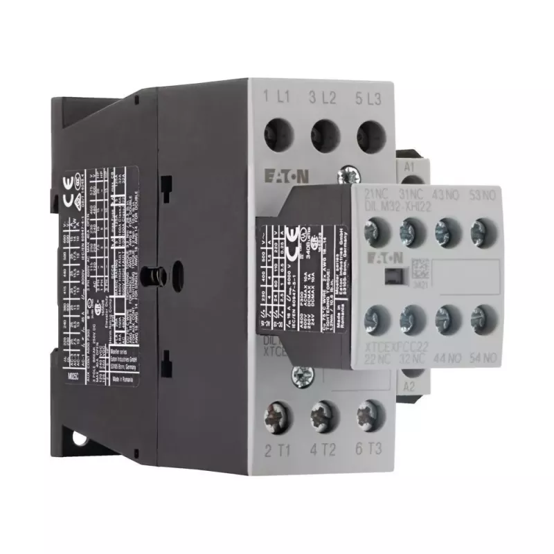 Eaton DILM25-32 3 polu jaudas kontaktors, 230 V AC spole, 11 kW, 25 A, 3NO + 2NO/2NC palīgkontakti 277228