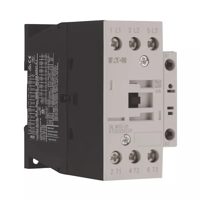 Eaton DILM32-01(RDC24) jaudas kontaktors, 3 polu, 32 A, 24-27 V DC spole, 1 NC palīgkontakts 277306