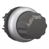 Eaton M22-WR-X91 selektora slēdža aktuators, rotējošs rokturis, 2 pozīcijas, fiksējošs, melns plastmasas priekšējais gredzens, 22,5 mm