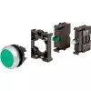 Eaton M22-DL-G-K10LED-BVP apgaismota spiedpoga, zaļa, 1 NO, 24 V AC/DC LED, plastmasas priekšējais gredzens 110930