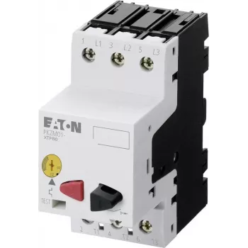 EATON PKZM01-6.3 Motoru aizsardzības automātiskais slēdzis, 6,3 A, 3-polu, ar pogu, 2,2 kW pie 400 V 278483