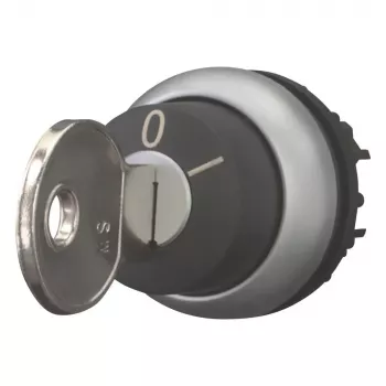 Eaton M22-WRS-MS2 atslēgas selektors, 2 pozīcijas, fiksējošs, titāna priekšējais gredzens, MS2 atslēga, 22,5 mm montāža 111778