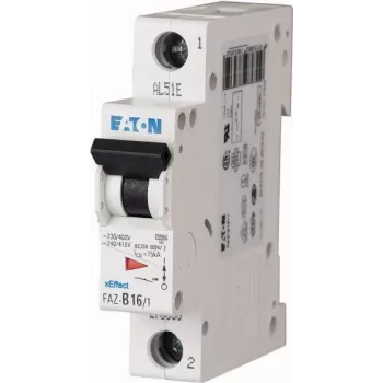 Eaton FAZ-B10/1 miniatūrais automātiskais slēdzis, 1 pols, 10 A, B tips, 6 kA, 230/400 V AC 278531