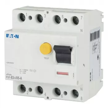 Eaton PXF-63/4/05-A Diferenciālās aizsardzības automāts (RCCB), 4-polu, 63 A, 50 mA, A tips 236805