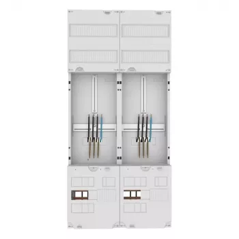 Eaton ZSD-Z27A1332 skaitītāju lauks ar sadales paneli, 1 skaitītāja vieta, 1 sadales lauks, 63 A, 5 polu kopne, 7 rindas, 12 TE katrā rindā, iepriekš savienots 260411
