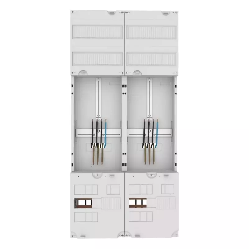 Eaton ZSD-Z27A1332 skaitītāju lauks ar sadales paneli, 1 skaitītāja vieta, 1 sadales lauks, 63 A, 5 polu kopne, 7 rindas, 12 TE katrā rindā, iepriekš savienots 260411
