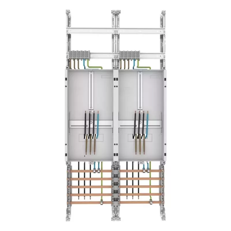 Eaton ZSD-Z27A1332 skaitītāju lauks ar sadales paneli, 1 skaitītāja vieta, 1 sadales lauks, 63 A, 5 polu kopne, 7 rindas, 12 TE katrā rindā, iepriekš savienots 260411