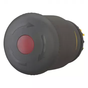 EATON M22S-PVLT apgaismojams avārijas apstādināšanas pogas aktuators, ar pagriezienu atbrīvojošs, melna sēņveida galva, 38 mm, IP66/IP67/IP69K 271540