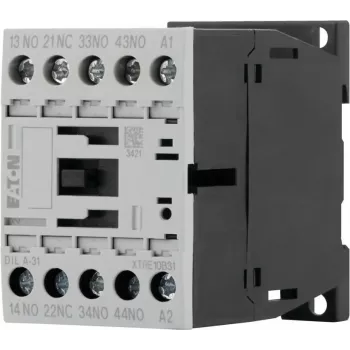 Eaton DILA-31 palīgkontaktors, 230 V AC spole, 3 NO + 1 NC, skrūvju spailes, 1,6 kW