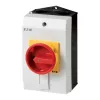 Eaton P1-25/I2-SI 3 polu galvenais slēdzis 25 A, sarkans rokturis, dzeltens priekšpanelis, IP65, virsmas montāža 207308