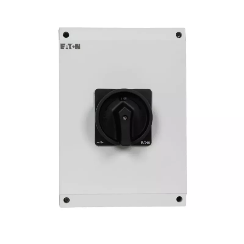 Eaton P3-100/I5/SVB-SW/HI11 3-polige hoofdschakelaar 100 A, opbouw, IP65, rood/gele draaiknop, vergrendelbaar, 1NO+1NC 207375