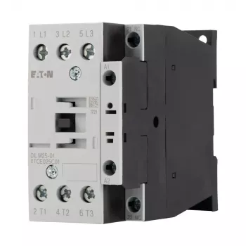Eaton DILM25-01 jaudas kontaktors, 3 polu, 25 A AC-3, 11 kW, 230 V AC 50 Hz / 240 V AC 60 Hz spole, 1 NC palīgkontakts 277164
