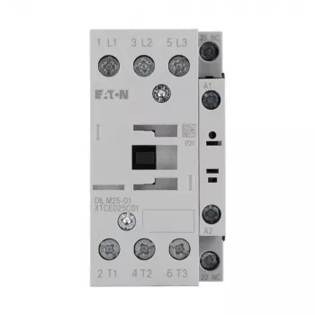 Eaton DILM25-01 jaudas kontaktors, 3 polu, 25 A AC-3, 11 kW, 230 V AC 50 Hz / 240 V AC 60 Hz spole, 1 NC palīgkontakts 277164