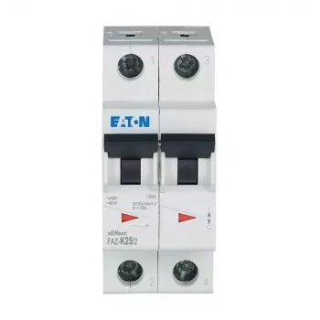 EATON FAZ-K25/2 automātiskais slēdzis (MCB), K raksturlīkne, 25 A, 2 polu, 10 kA 278800