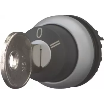 Eaton M22-WRS3 atslēgas selektora slēdža izpildmehānisms, 3 pozīcijas, fiksējošs, plastmasas melns priekšējais gredzens, 22,5 mm 216900