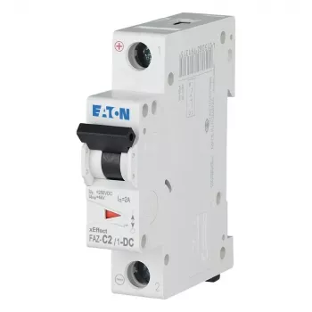 Eaton FAZ-C2/1-DC miniatūras automātiskais slēdzis, 1 pols, 2 A, C raksturlīkne, 220 V DC, 10 kA 279122