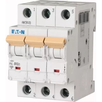 Eaton PXL-B13/3 automātiskais slēdzis (MCB), 3-polīgs, 13 A, B raksturlīkne, 10 kA, DIN sliedei 236382