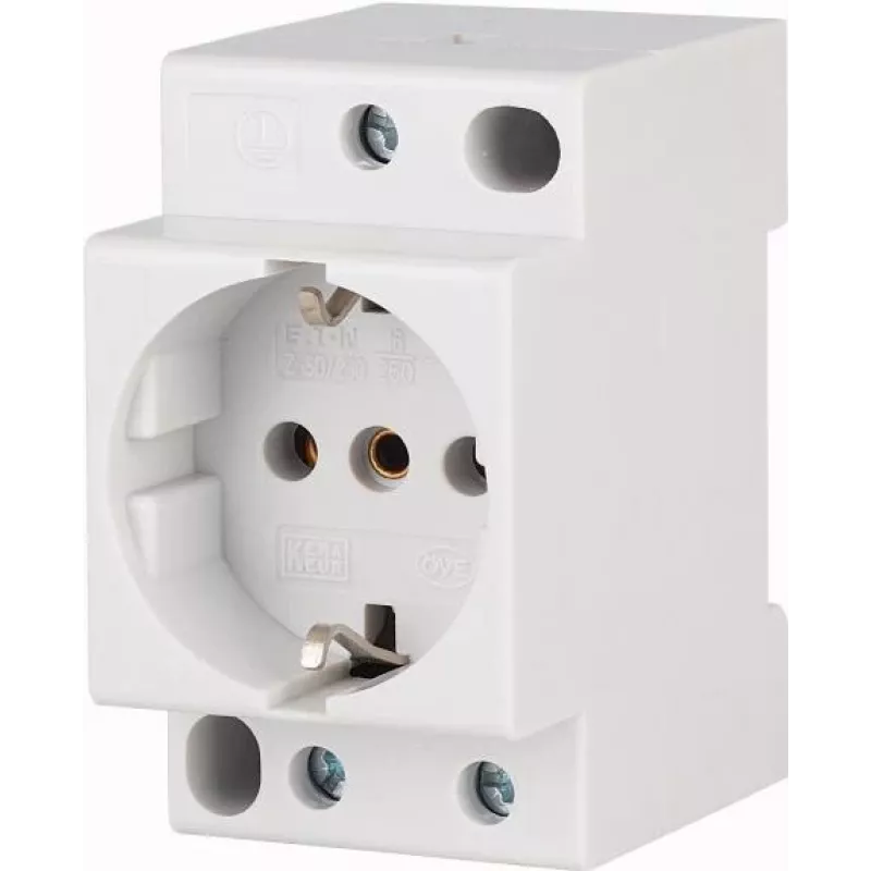 Eaton xPole DIN sliedes Schuko kontaktligzda 16 A 250 V AC bez vāciņa, 2,5 TE, gaiši pelēka 266875