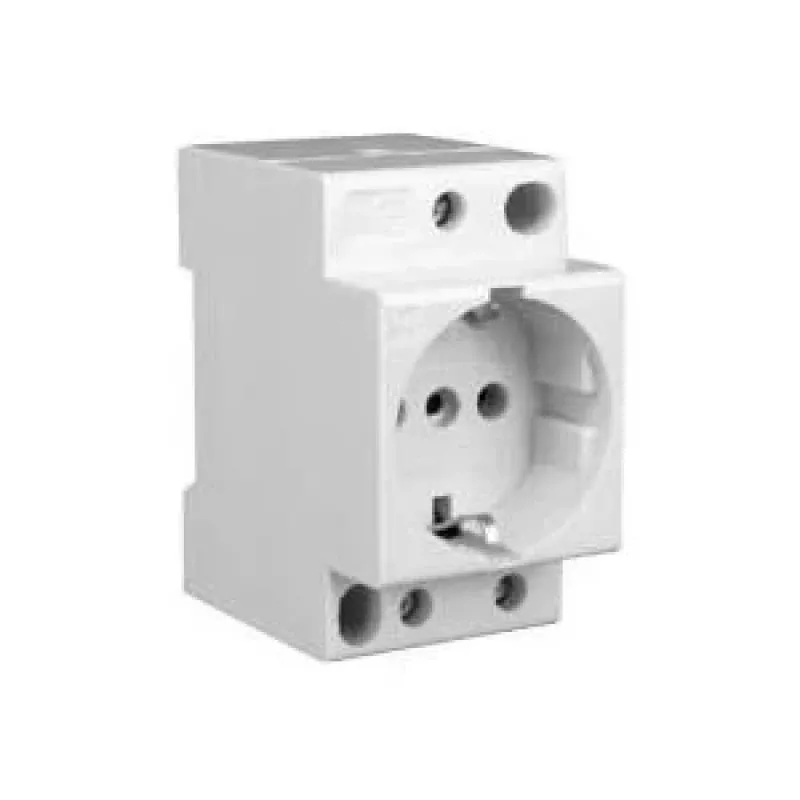 Eaton xPole DIN sliedes Schuko kontaktligzda 16 A 250 V AC bez vāciņa, 2,5 TE, gaiši pelēka 266875