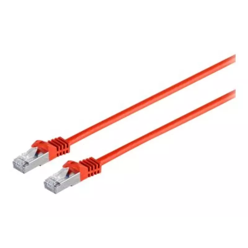 EXERTIS CONNECT Cat6a S/FTP komutācijas kabelis RJ45 uz RJ45 5m sarkans LSZH formēts ar aizsargātu fiksatoru 79305R